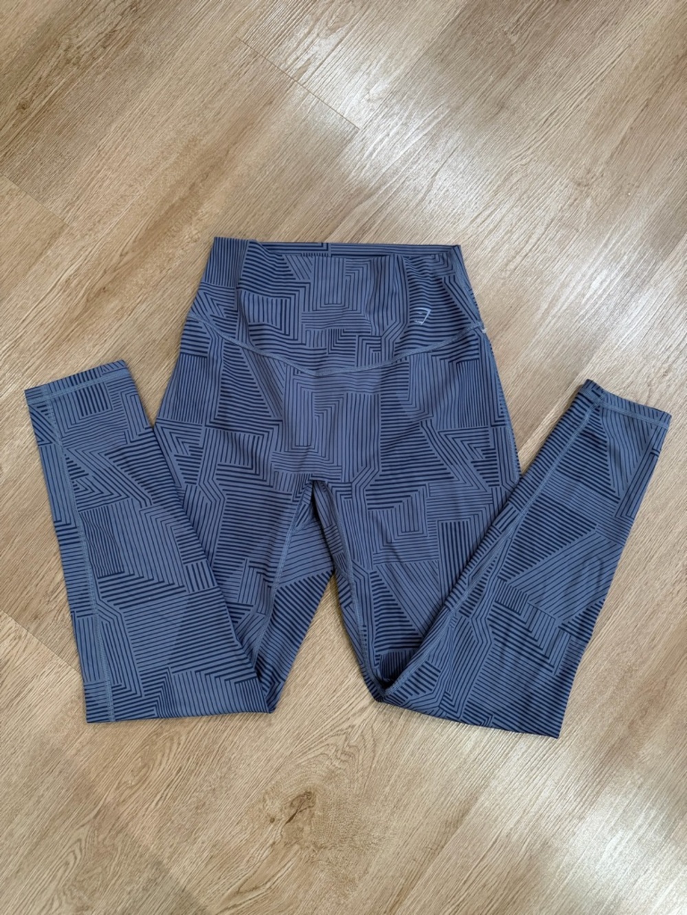 Gymshark Gray & Navy Geometric Active Top